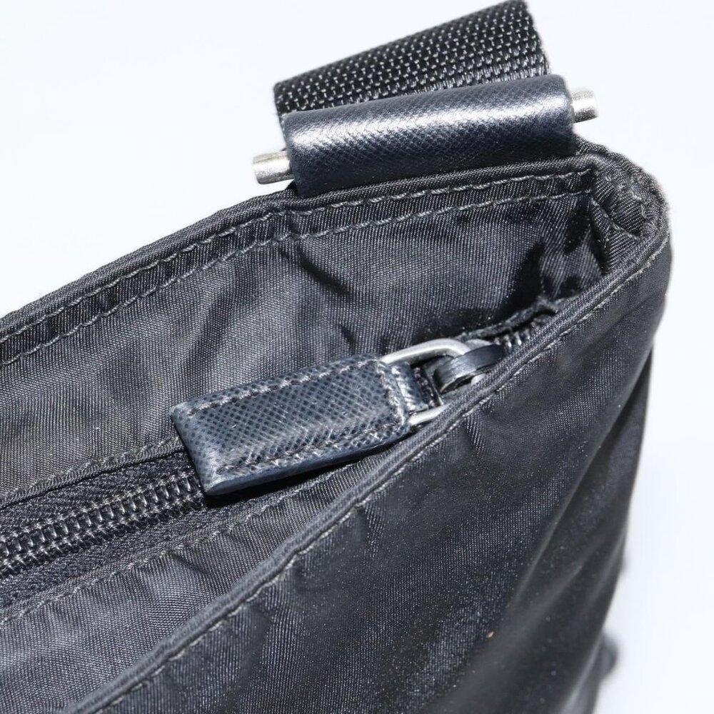 Authentic PRADA Shoulder Bag Nylon Black Gold - Picture 2 of 16